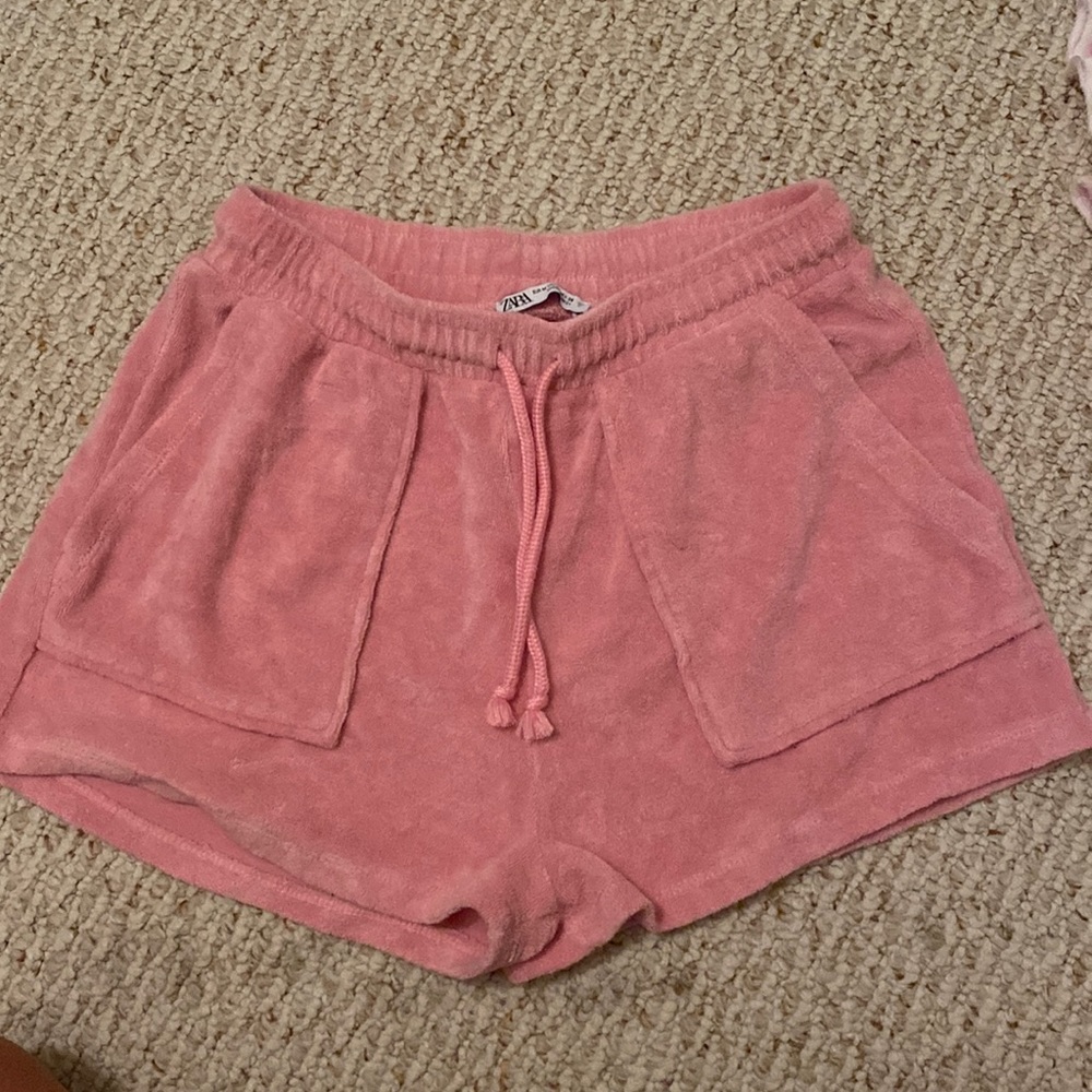 Zara pink terry cloth shorts